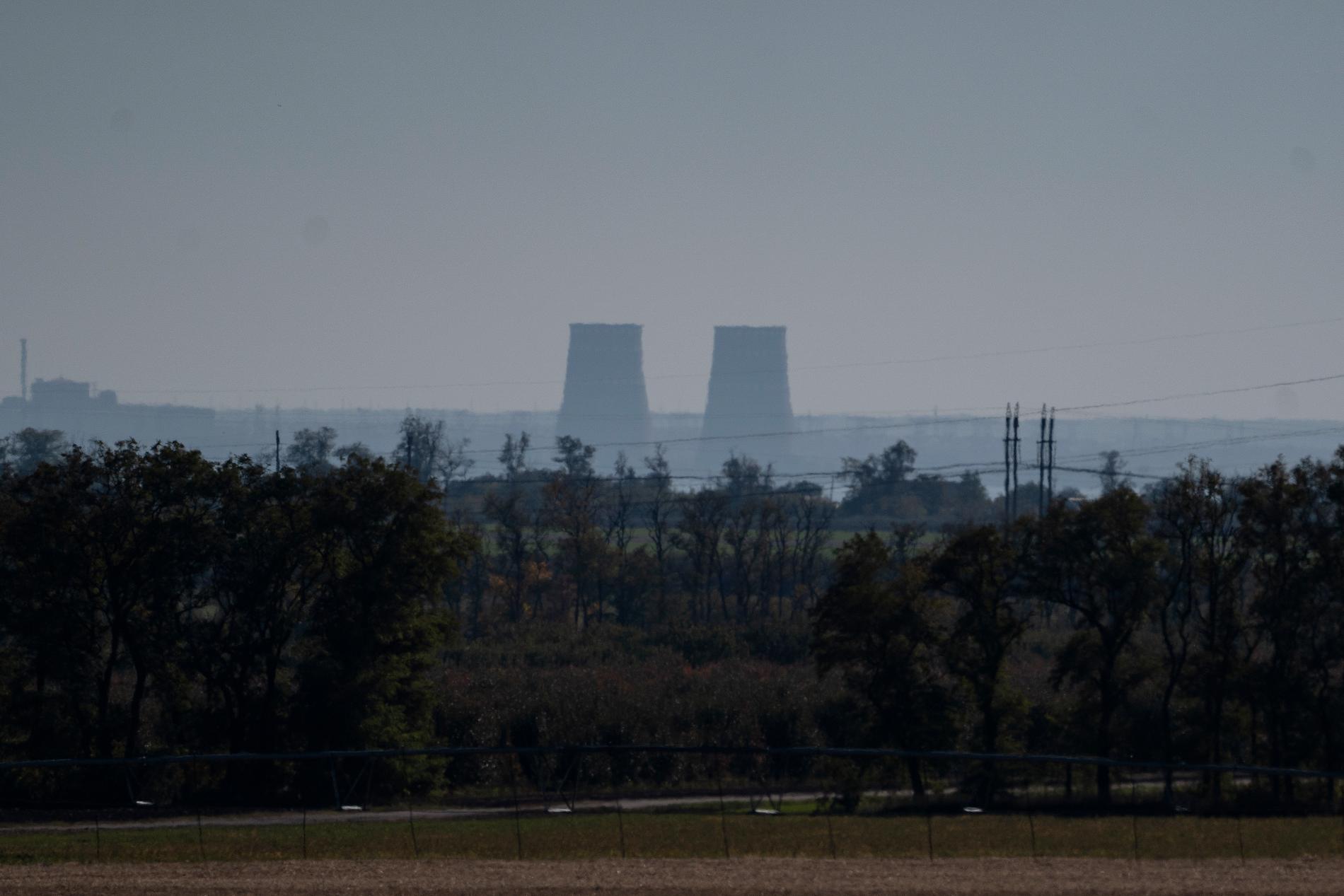 Kärnkraftverket utanför Enerhodar i den ockuperade delen av Zaporizjzjas län. Arkivbild.