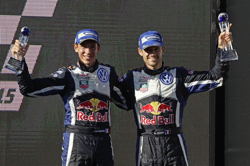Julien Ingrassia och Sébastien Ogier lyckliga WRC-mästare och vinnare av Rally Australia.