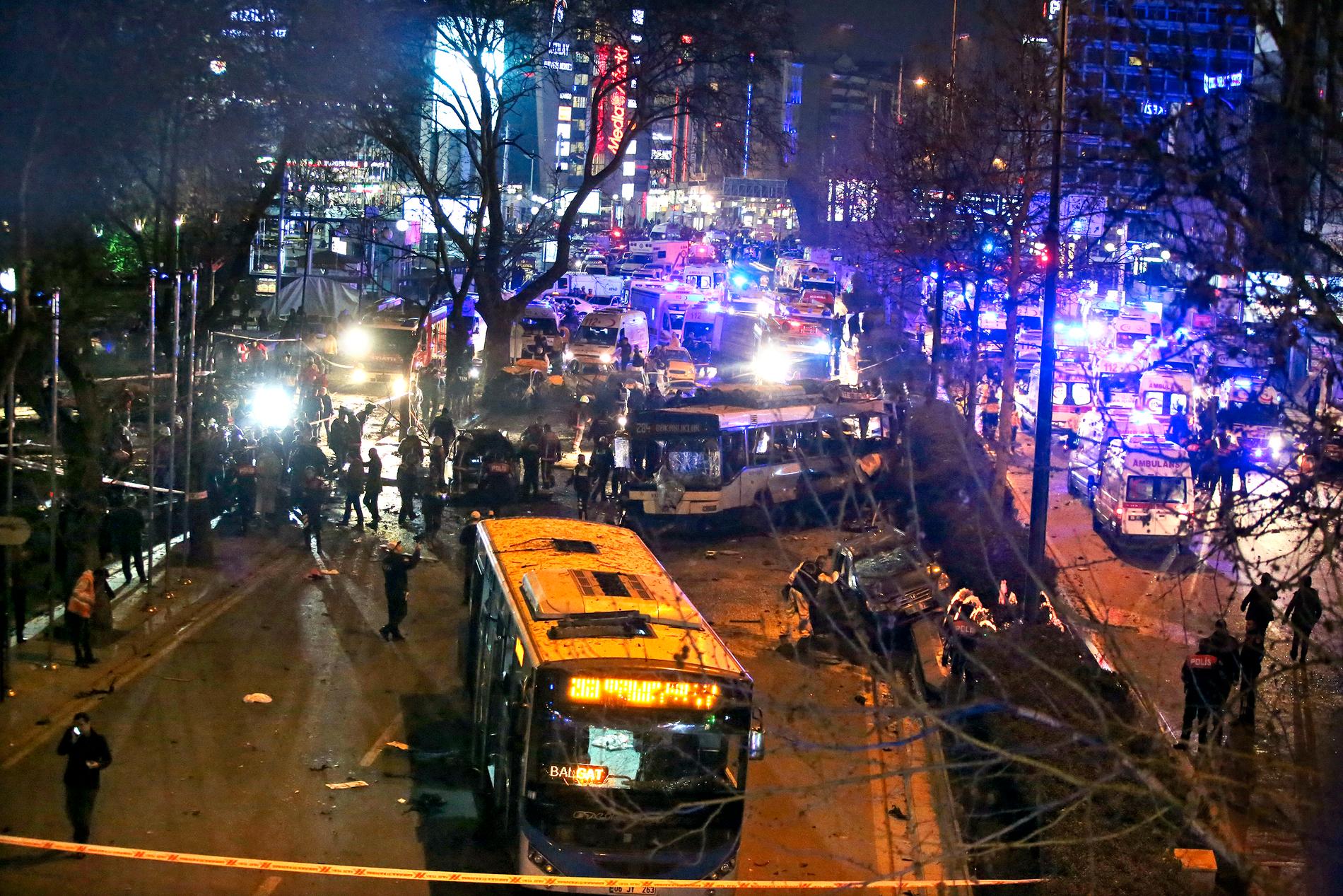 Minst 37 människor dödades och många allvarligt skadade vårdas ännu på sjukhus i Turkiets huvudstad.