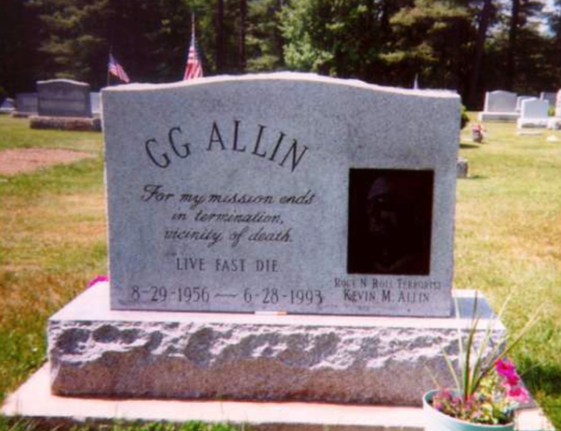 GG Allins gravsten.