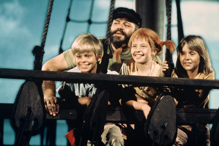 ”Pippi Långstrump på de sju haven” från 1970 med Beppe Wolgers i rollen som pappan. 