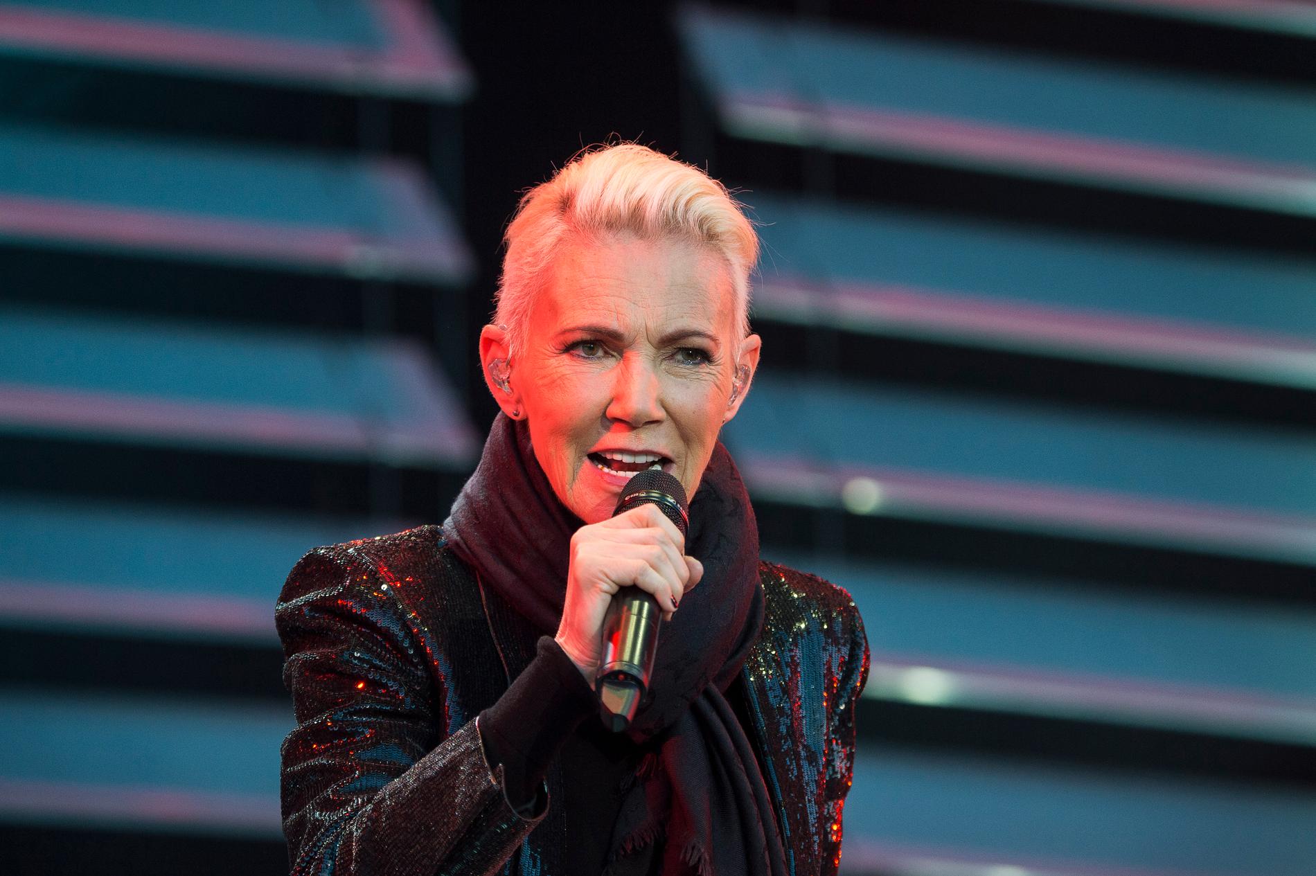 Marie Fredriksson vid en konsert med Roxette 2015. Arkivbild.