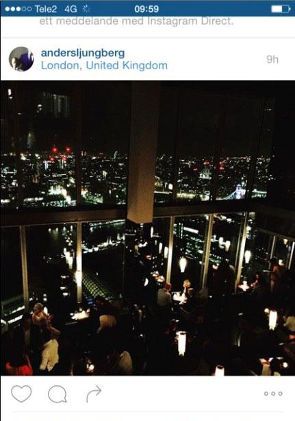 Anders Ljungberg uppaterade flitigt sitt konto på Instagram under resan.