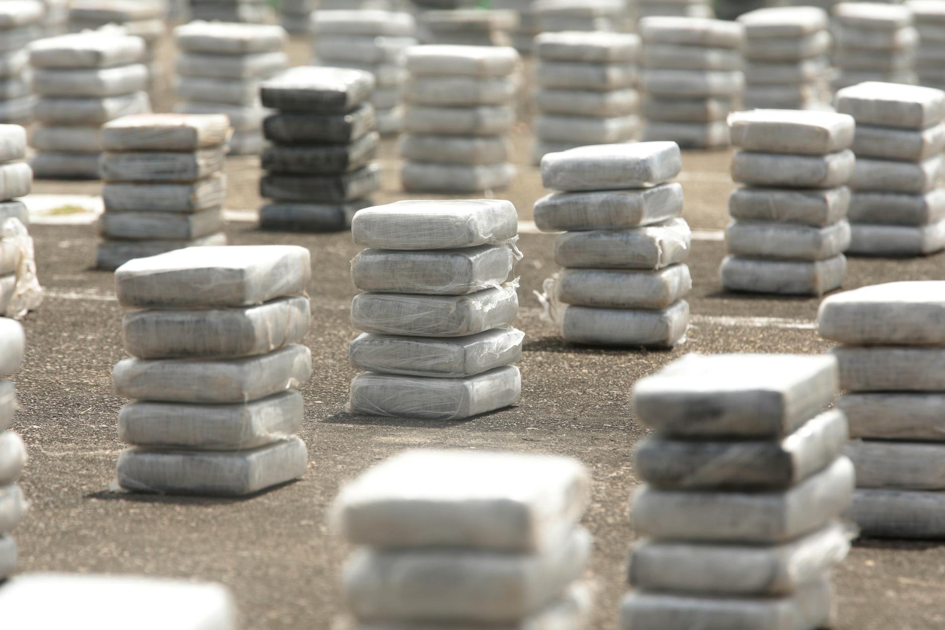 Kokain smugglas ofta till sjöss mellan Latinamerika och Europa. Arkivbild på beslag gjorda i Panama.