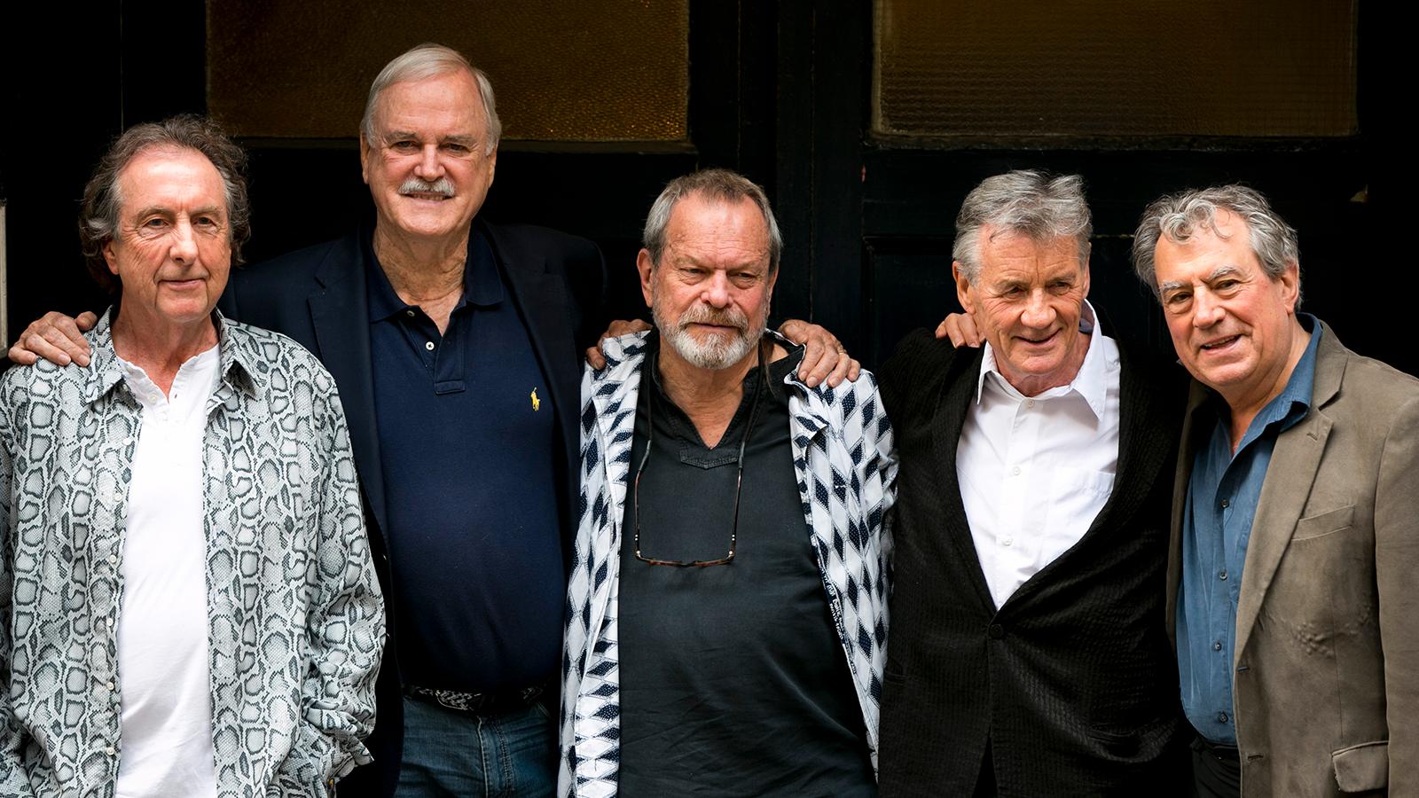 Monty Python-gänget 2014, från vänster Eric Idle, John Cleese, Terry Gilliam, Michael Palin och Terry Jones.