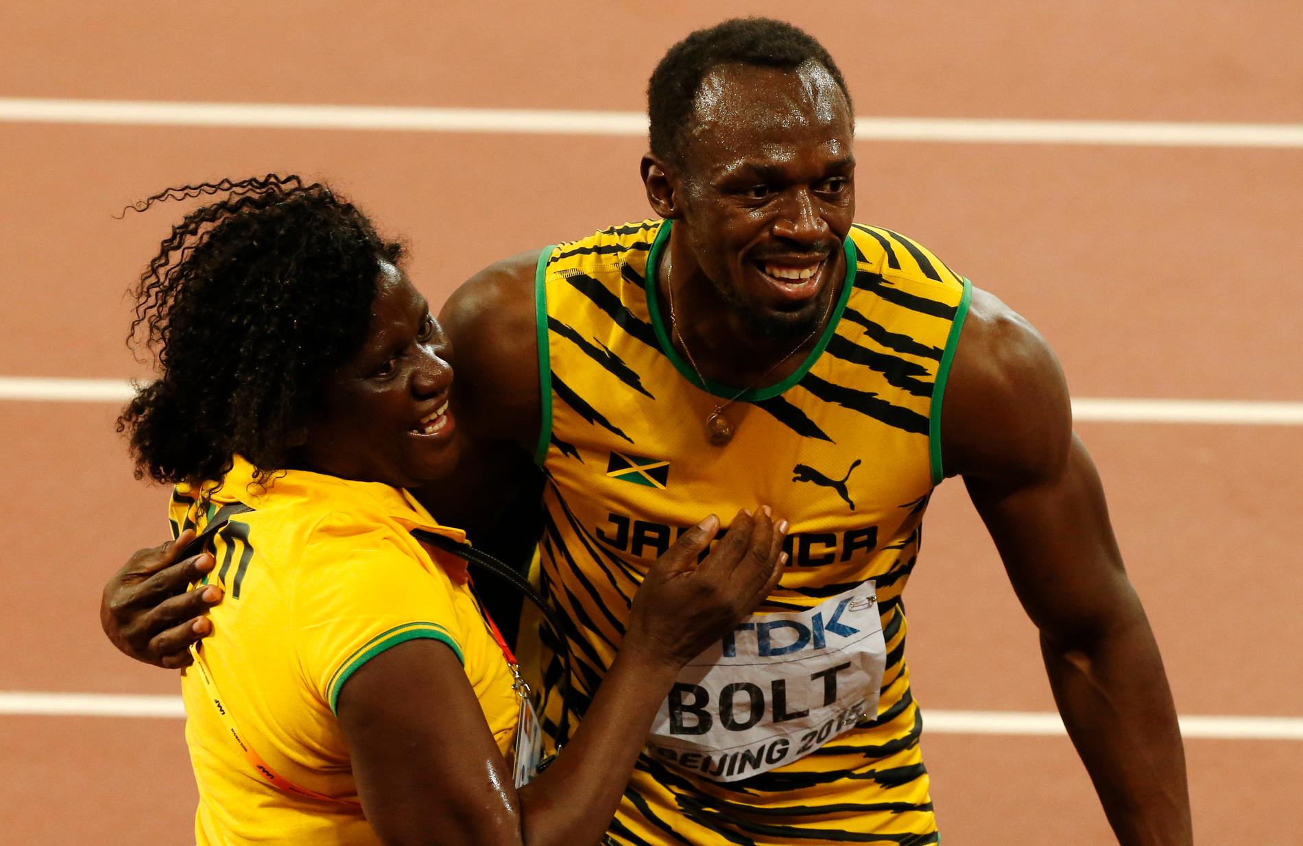 Usain Bolt med mamma Jennifer.