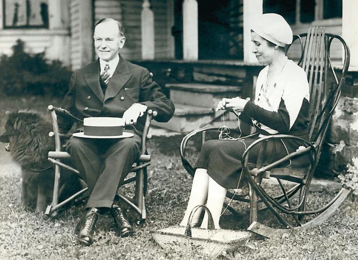 Calvin Coolidge, president 1923–1929, med hustrun Grace.