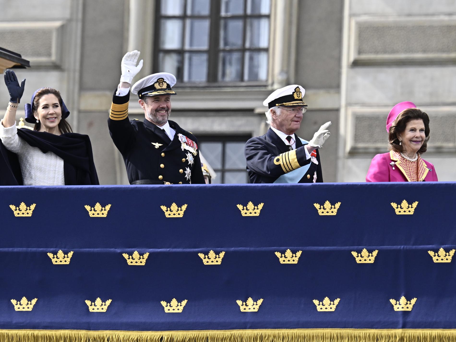 Danska kungaparet tas emot på Stockholms slott