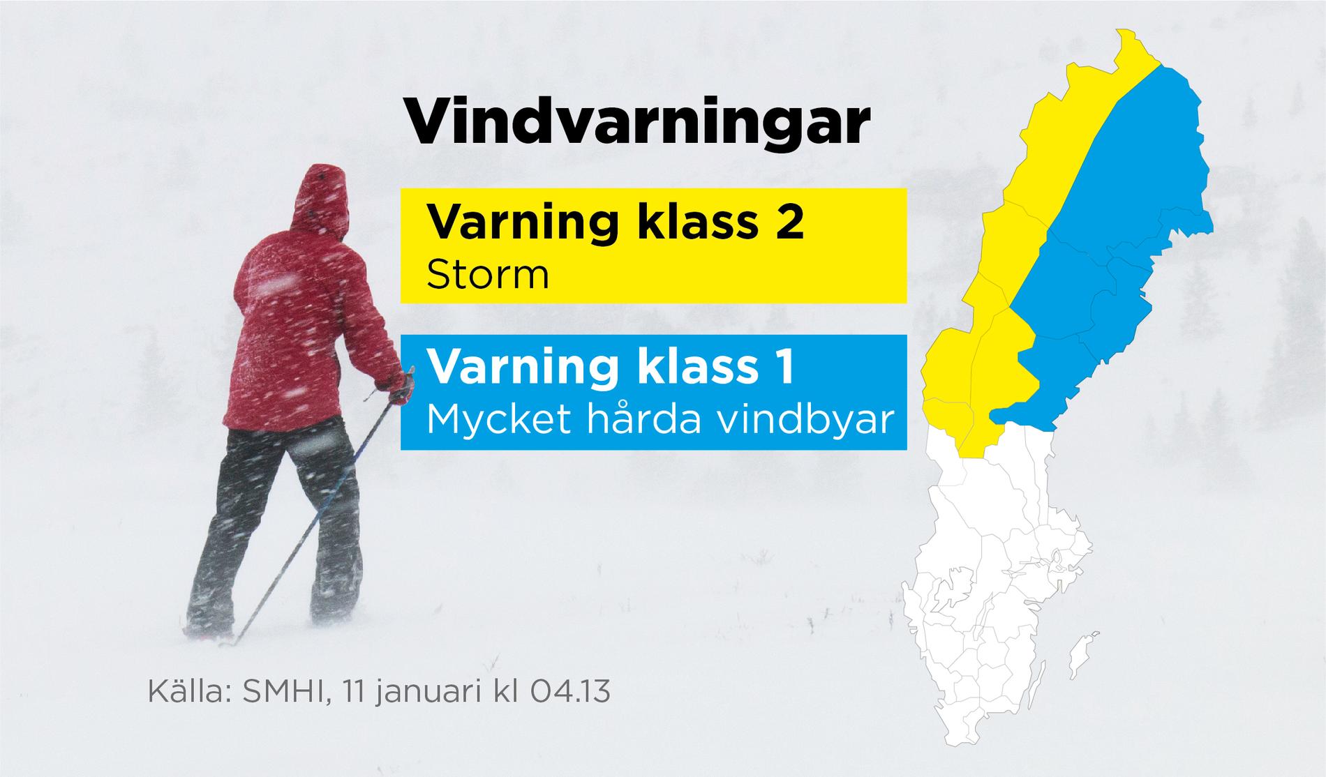 Det är varning för storm i Norrlandsfjällen.
