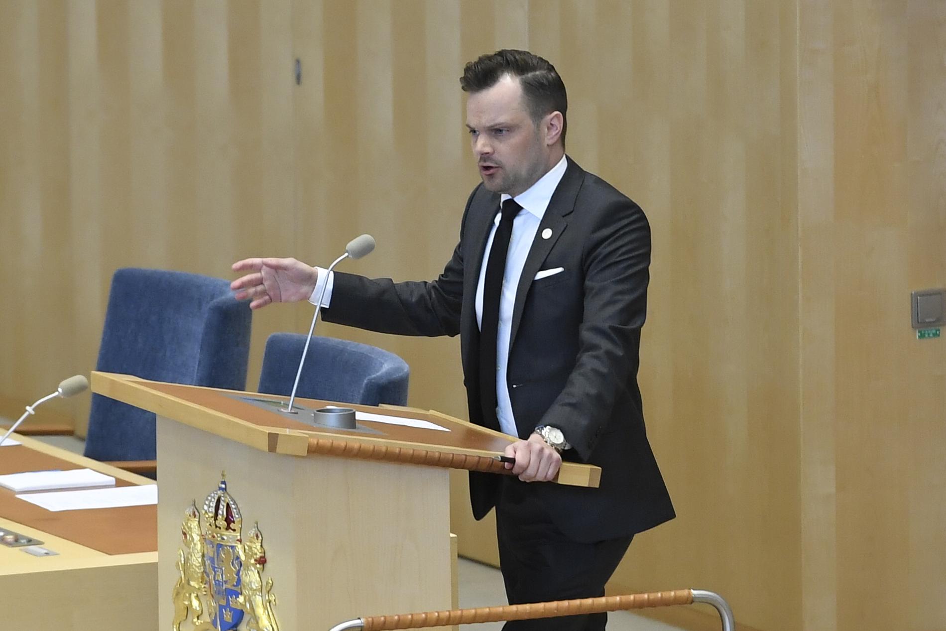 Sverigedemokraternas rättspolitiske talesperson Adam Marttinen. Arkivbild
