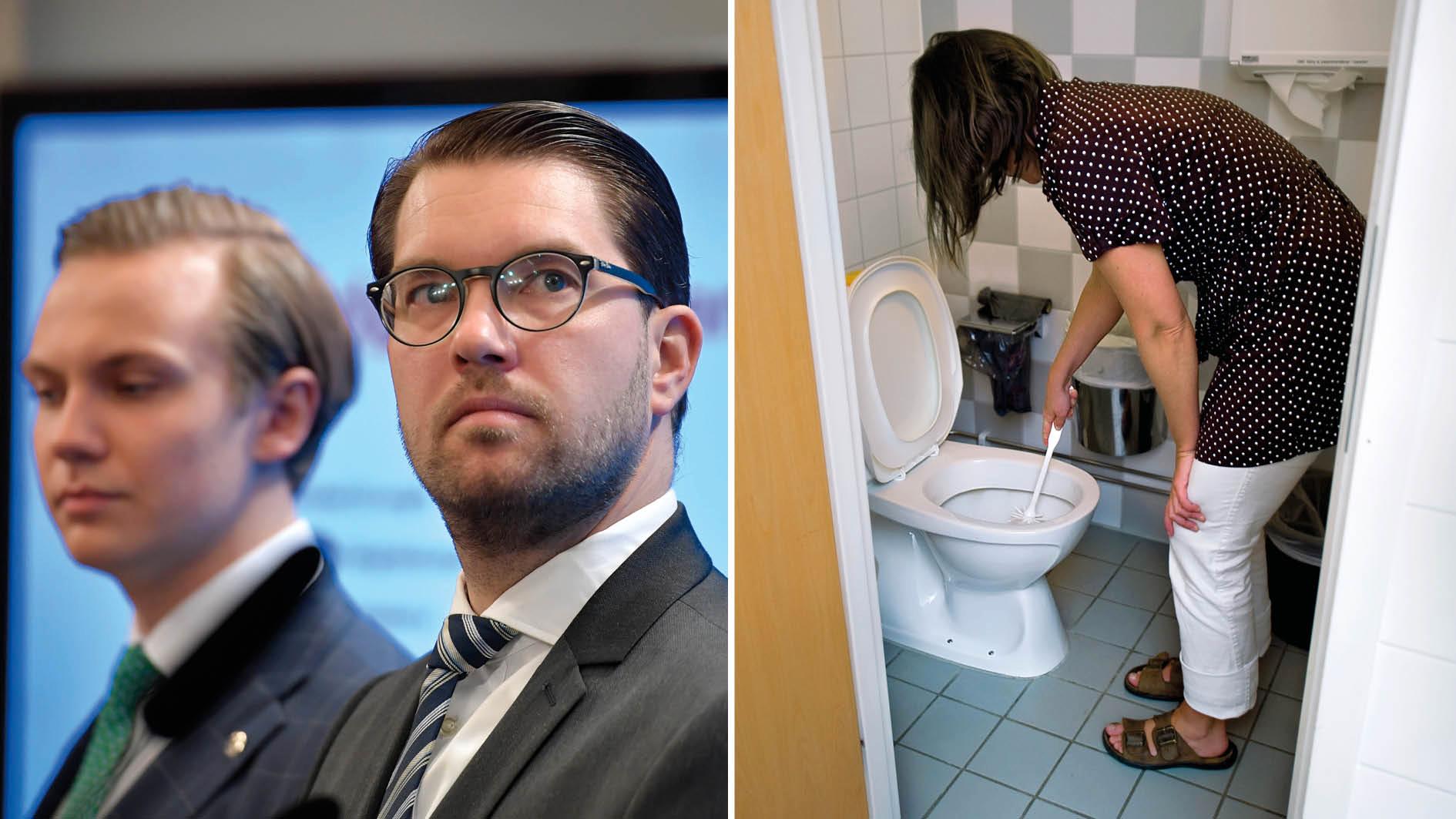 I onsdags presenterade SD:s Tobias Andersson förslaget att barn och unga ska kunna straffas med ”förminskande” samhällstjänst som att städa toaletter. Här blottas ett djupt förakt mot både människor och städare som yrkesgrupp, skriver städare och fackliga representanter.
