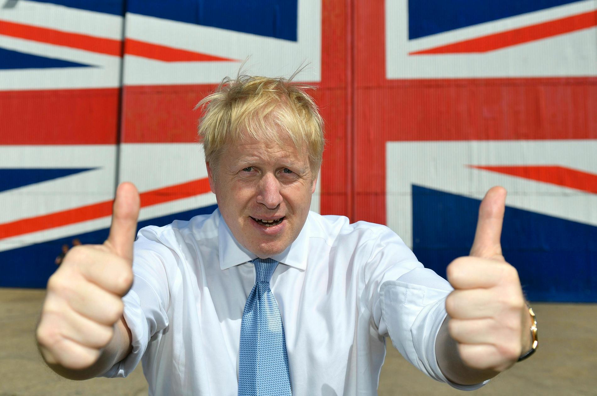 Boris Johnson under ett besök på Isle of Wight på torsdagen.