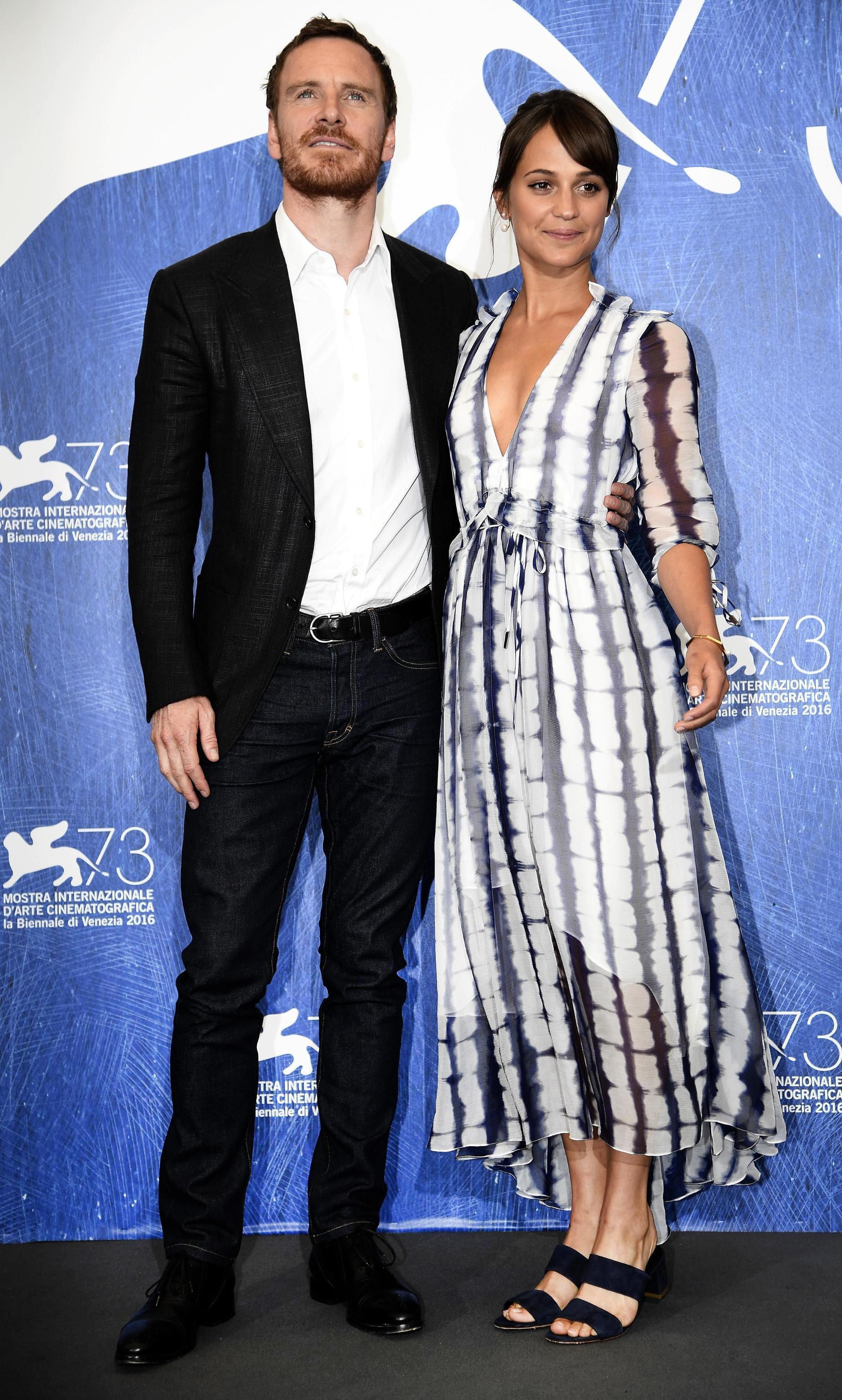 Alicia Vikander tillsammans med maken Michael Fassbender. 