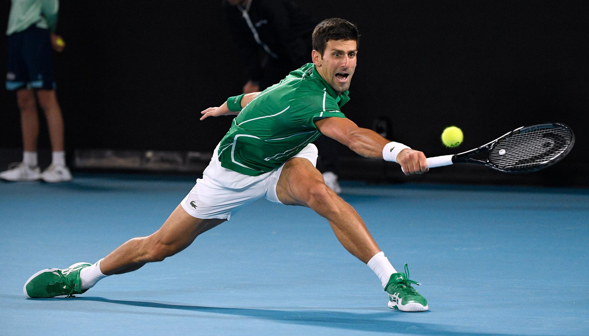 Regerande mästaren Novak Djokovic, Serbien, under fjolårets Australian Open-final mot österrikaren Dominic Thiem. Arkivbild.