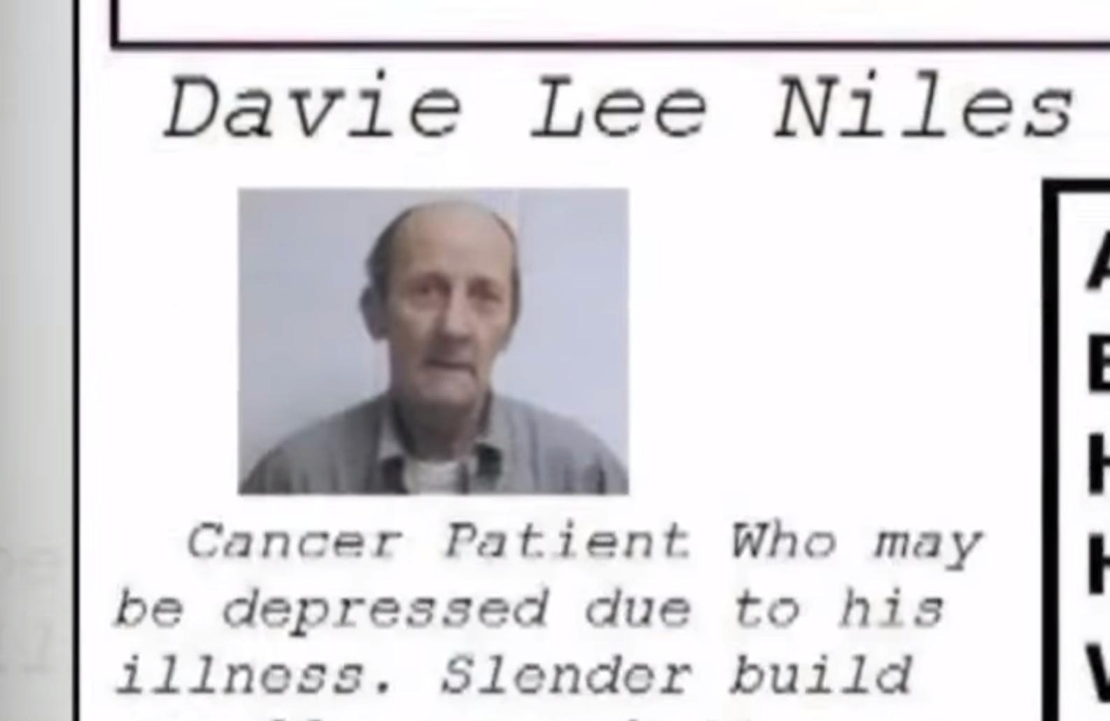 Davie Lee Niles försvann 2006, 72 år gammal.