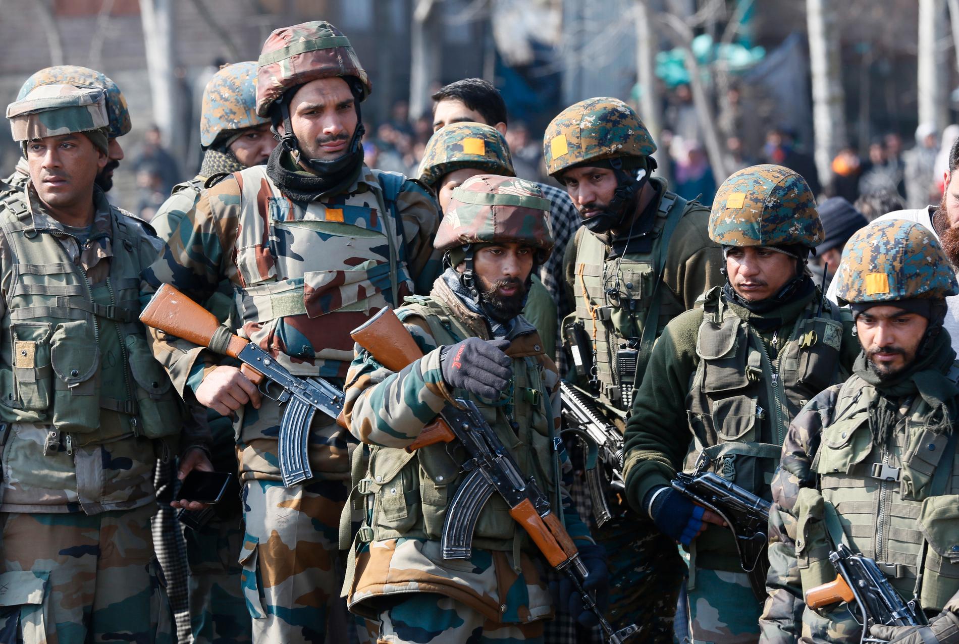Indisk militär i den indiska delen av Kashmir.