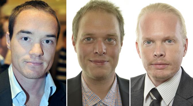 Debattörerna Kent Ekeroth, Jonas Millard och Fredrik Eriksson.