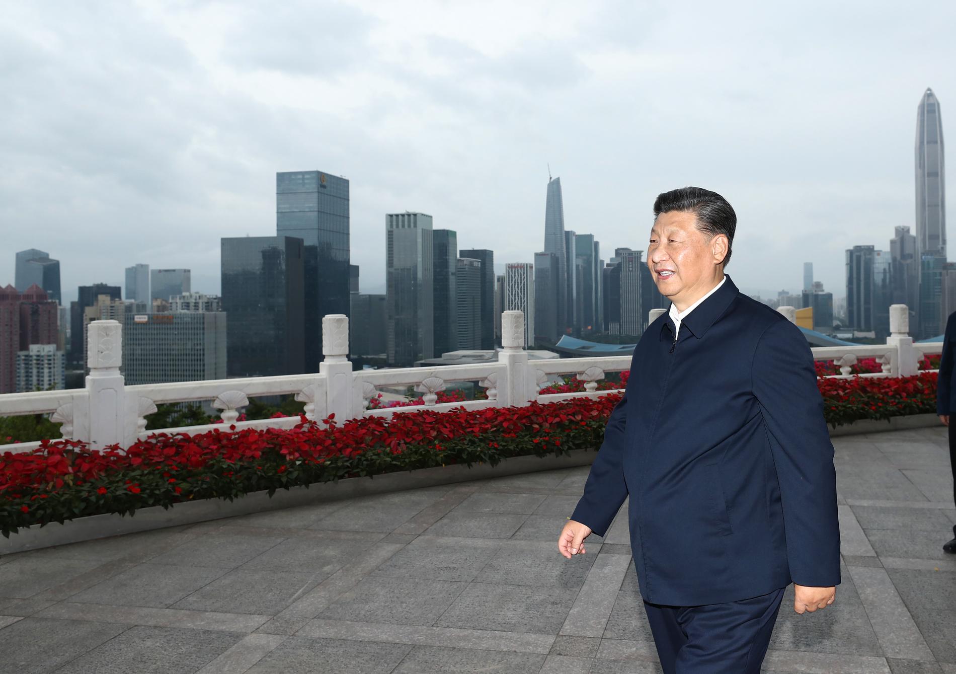 Kinas president Xi Jinping i Shenzhen. Arkivbild.