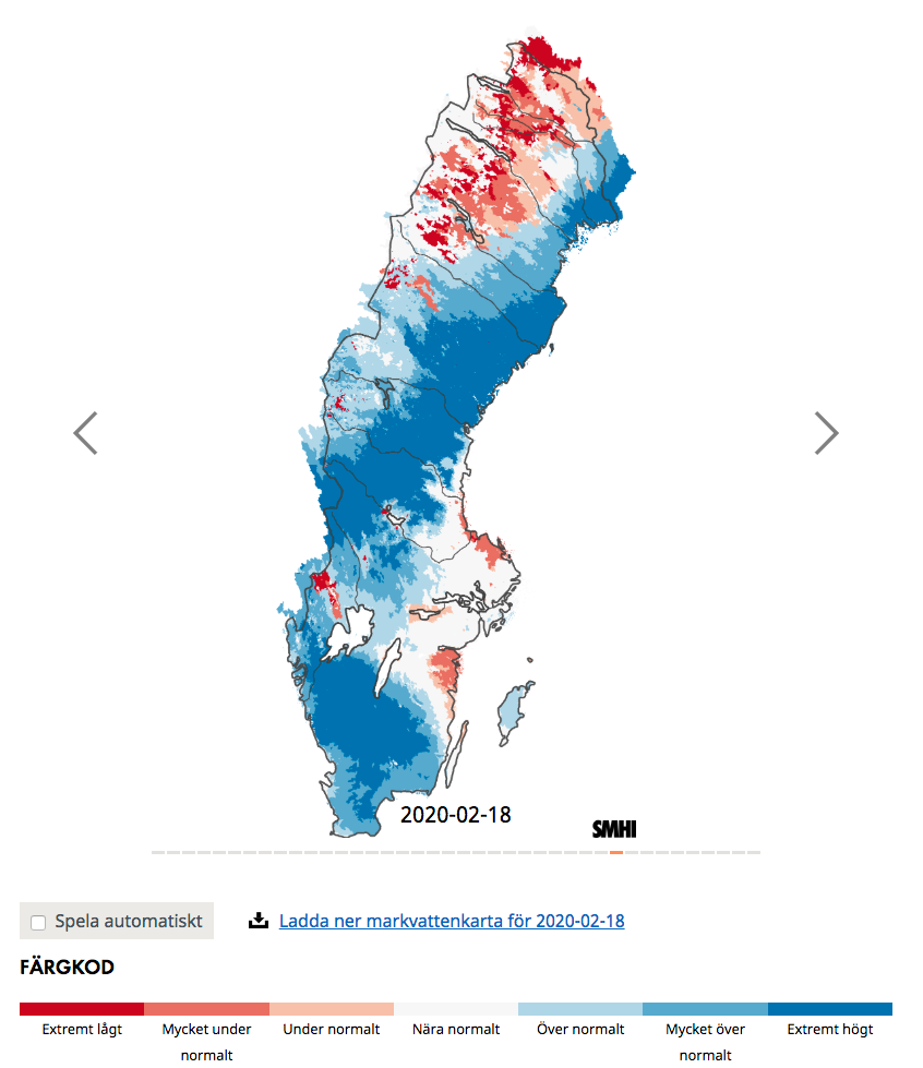 Markvattenkarta hos SMHI. 