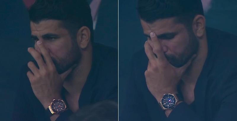 Diego Costas reaktion efter avgörandet.