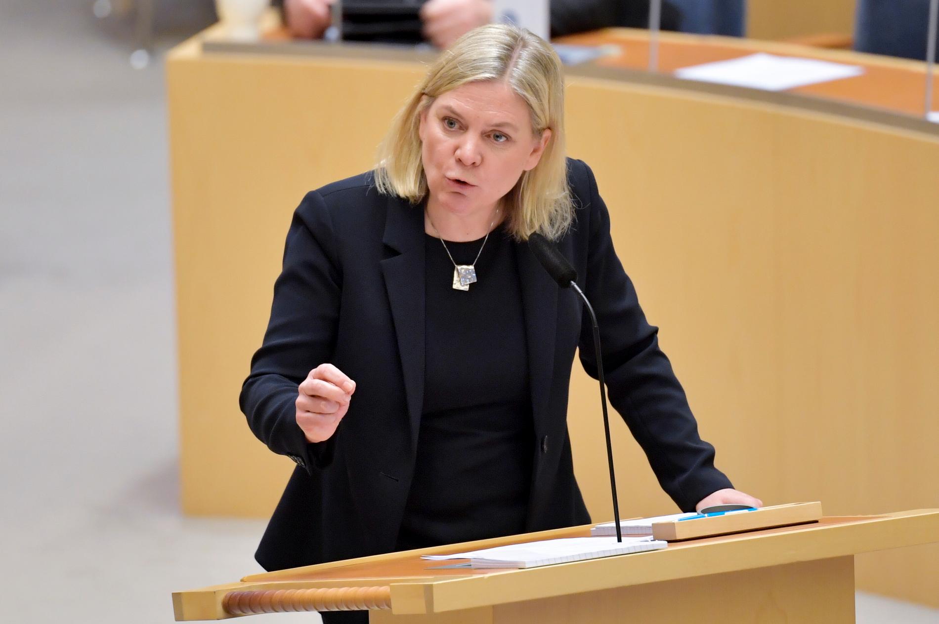 Socialdemokraternas partiledare Magdalena Andersson (S) har varit sjuk i covid. Arkivbild.