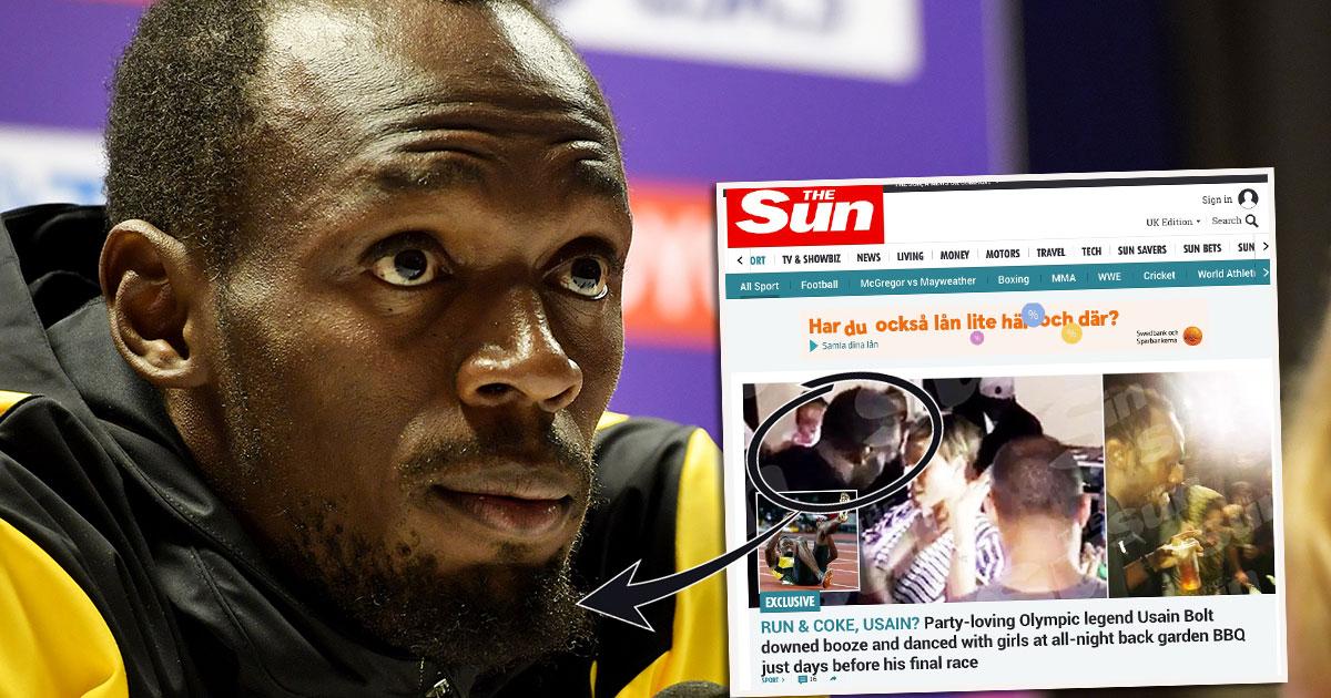 Enligt brittiska The Sun hade Bolt en blöt festkväll 