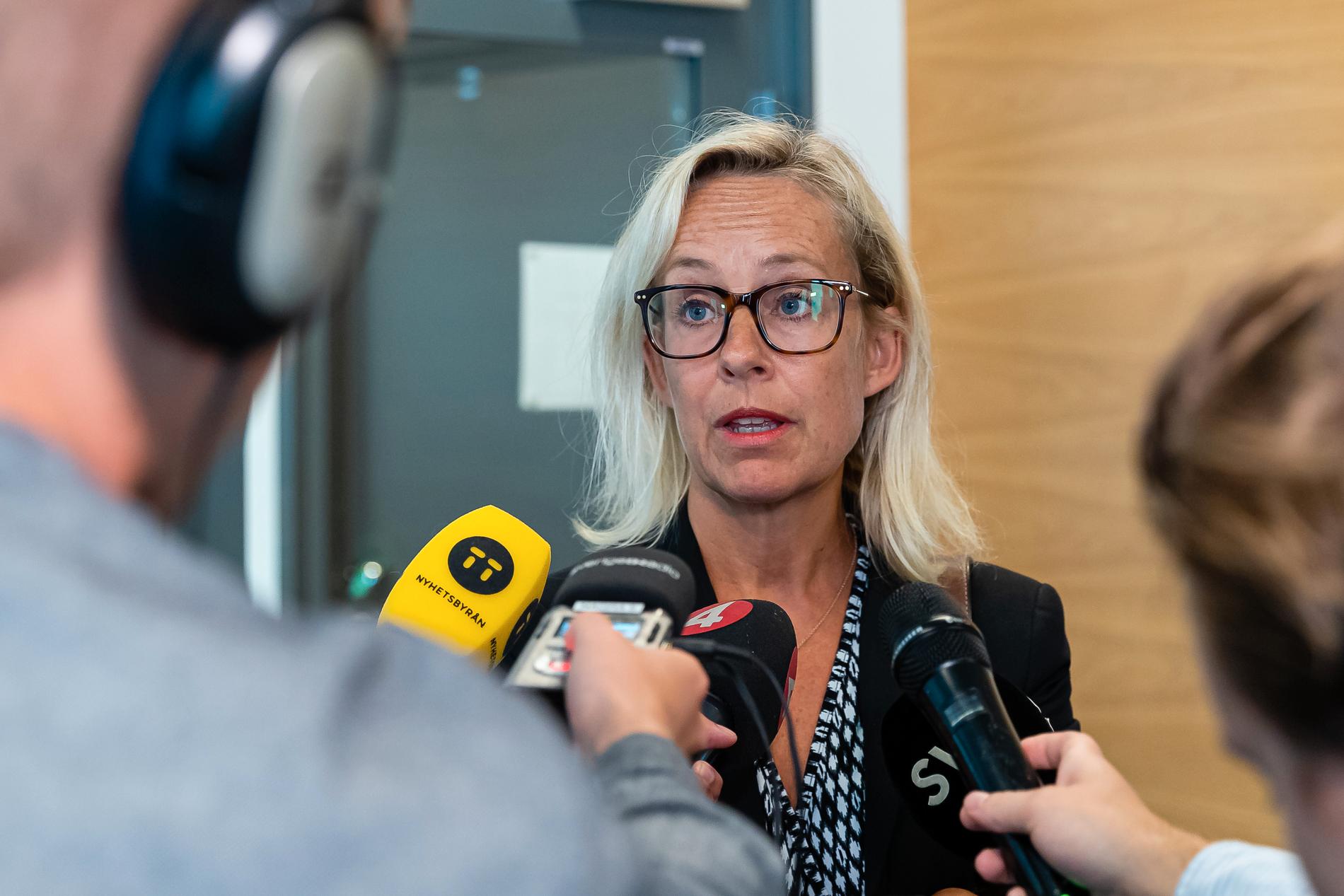Advokat Therese Ståhlnacke vid häktningsförhandling i Malmö tingsrätt.