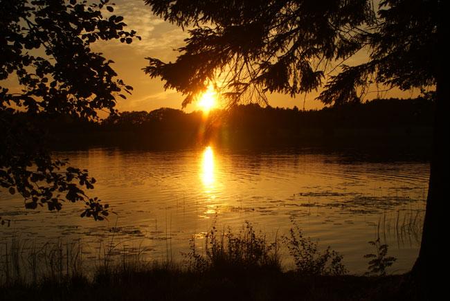 Underbar solnedgång vid Lillesjön
