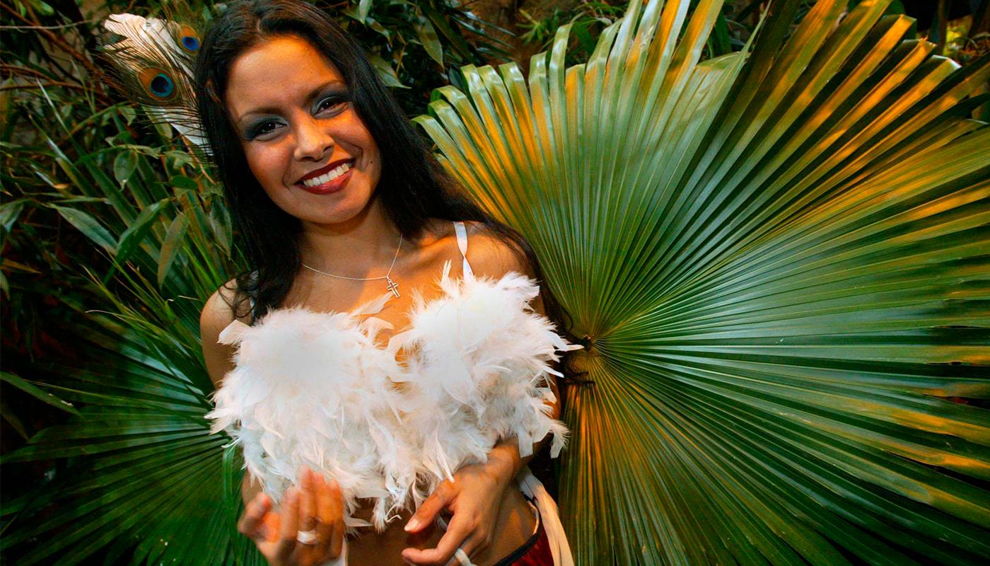 Javiera Muñoz inför Melodifestivalen 2002.