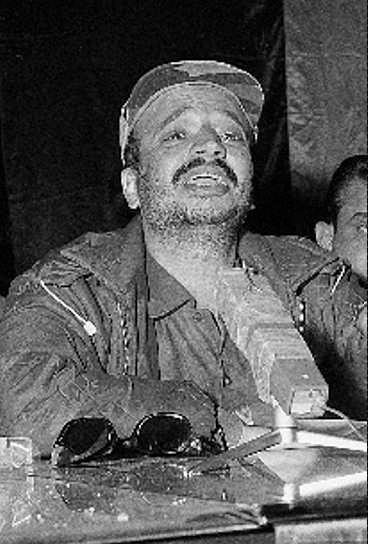 Yassir Arafat på en presskonferens i Damaskus 1969.