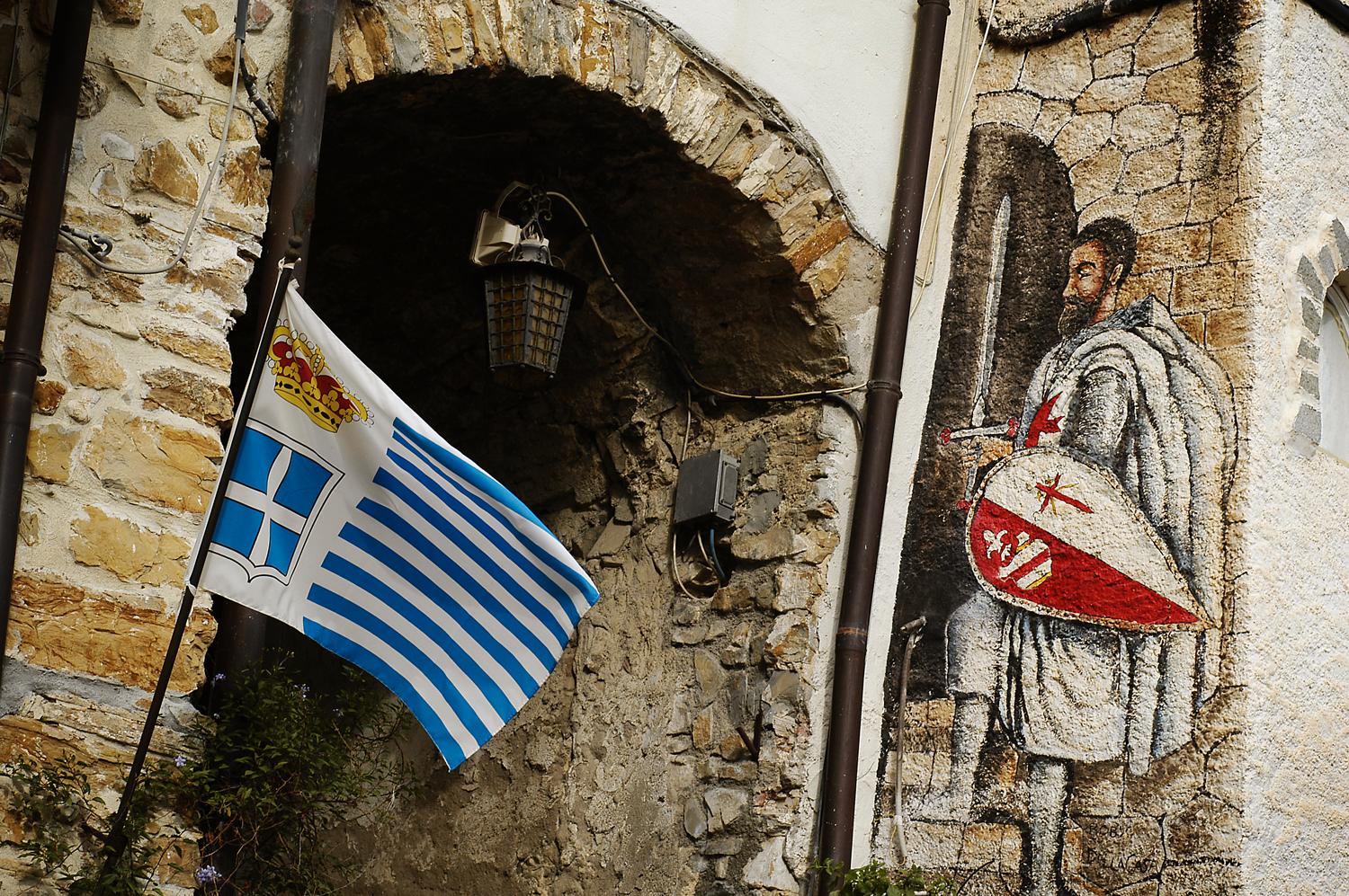 Furstendömet Seborga i Italien har en egen blå-vit flagga.