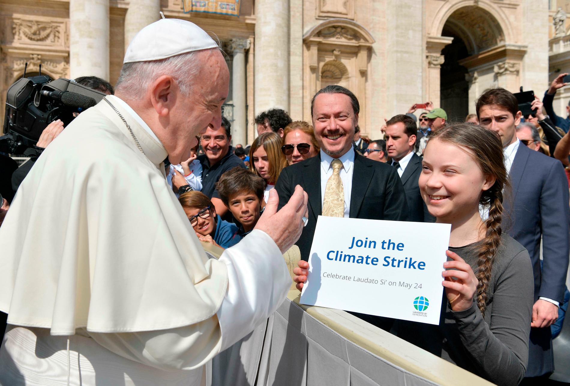 Nyligen träffade Greta Thunberg påven.