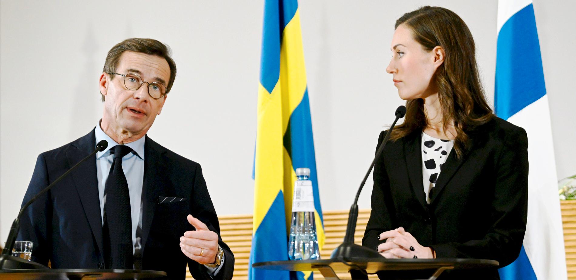 För femton år sedan var dubbla medborgarskap ingen fråga i den svenska debatten. Annat är det i dag. På bild: Ulf Kristersson och Finlands statsminister Sanna Marin.