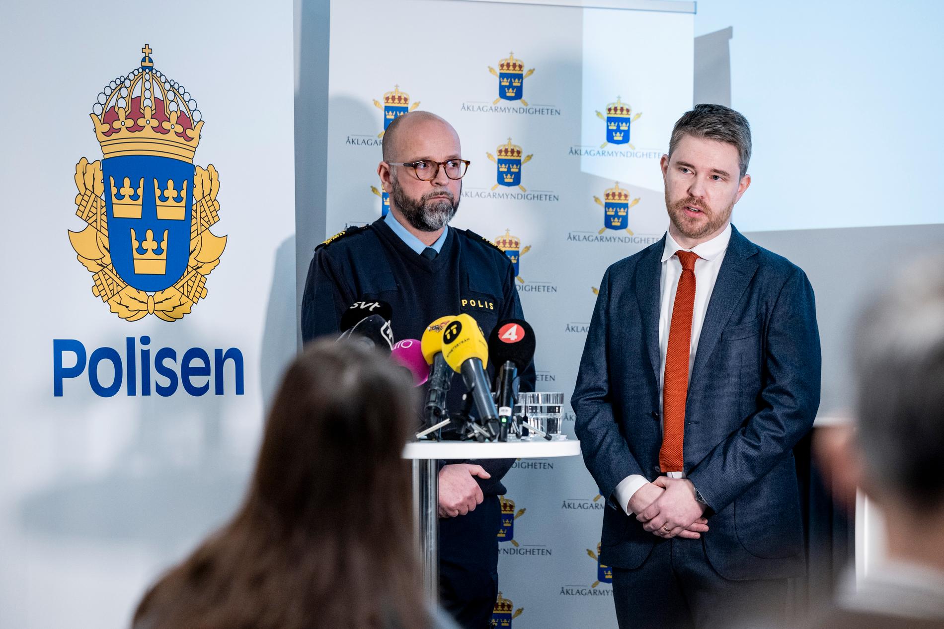 Andreas Pallinder utredningschef vid polisen i Uppsala och Erik Grönvall, kammaråklagare och förundersökningsledare.