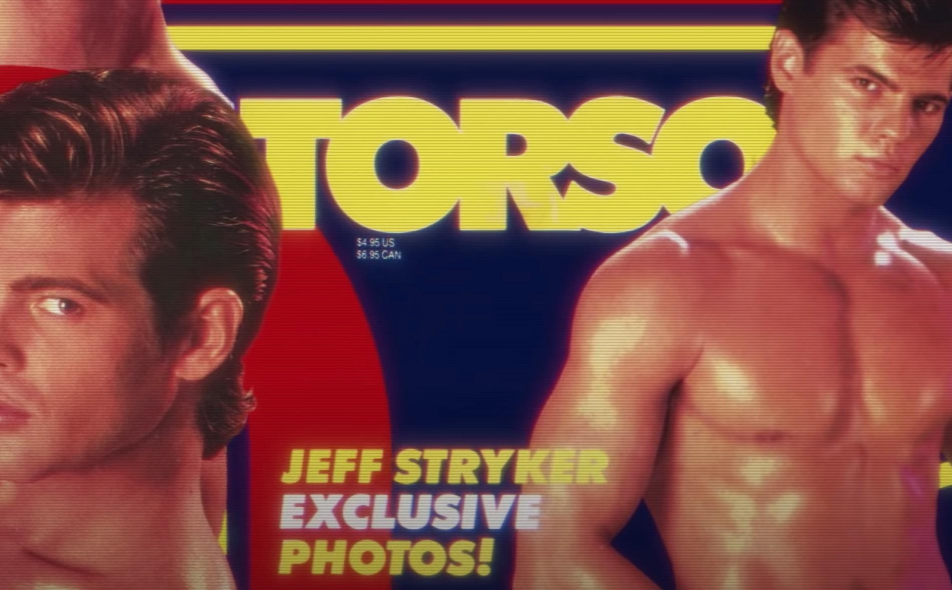 Detalj på omslag till gayporrfilm med Jeff Stryker.