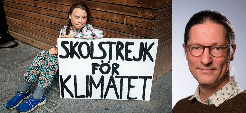 Greta Thunberg skolstrejkar fortfarande för klimatet. Rikard Warlenius är humanekolog och kandidat till EU-parlamentet för Vänsterpartiet. 