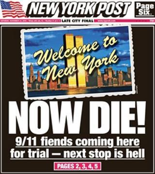 New York Post framsida dagen efter beslutet.