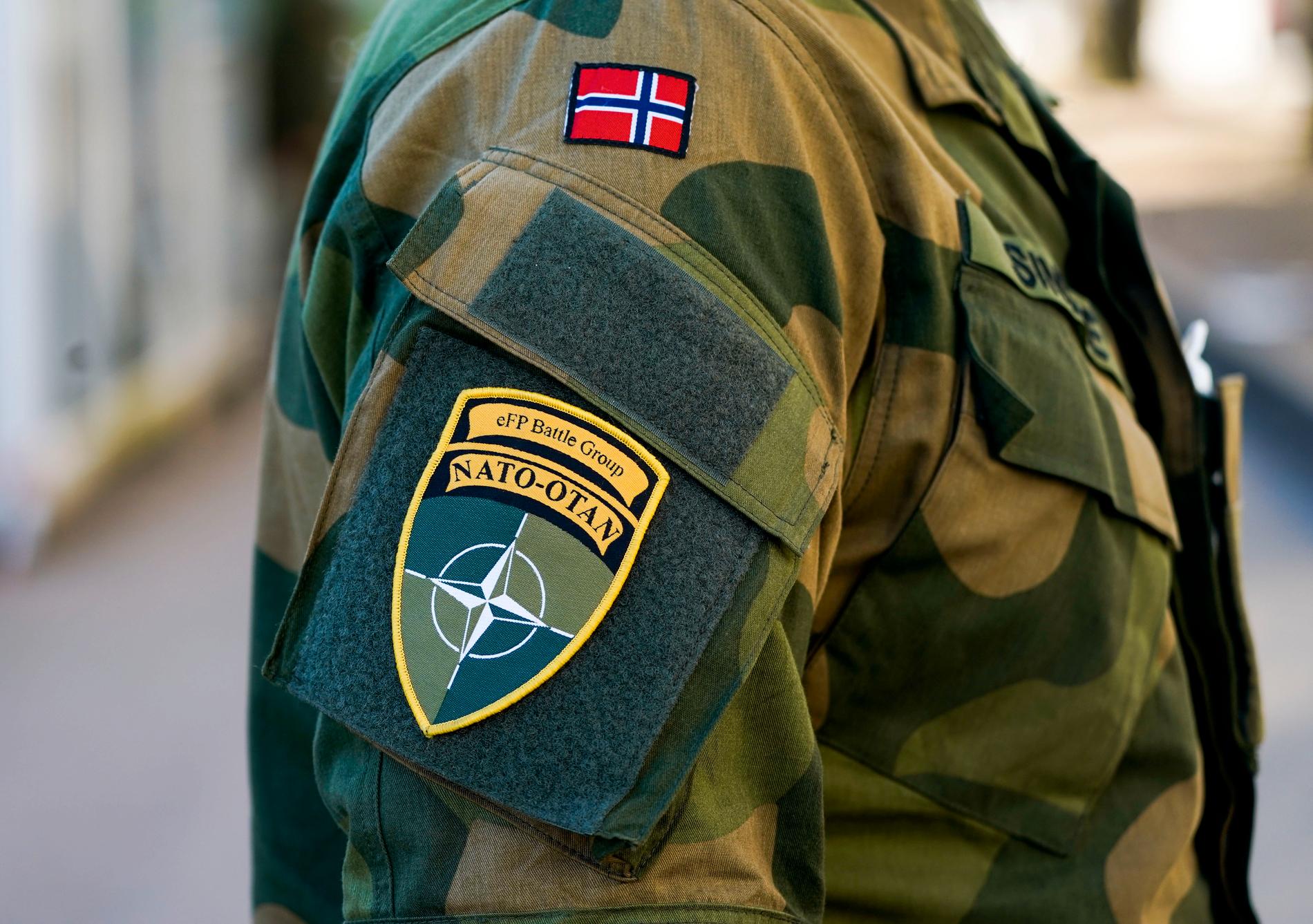 Norska Natosoldater i Litauen. Bilden är en genrebild.