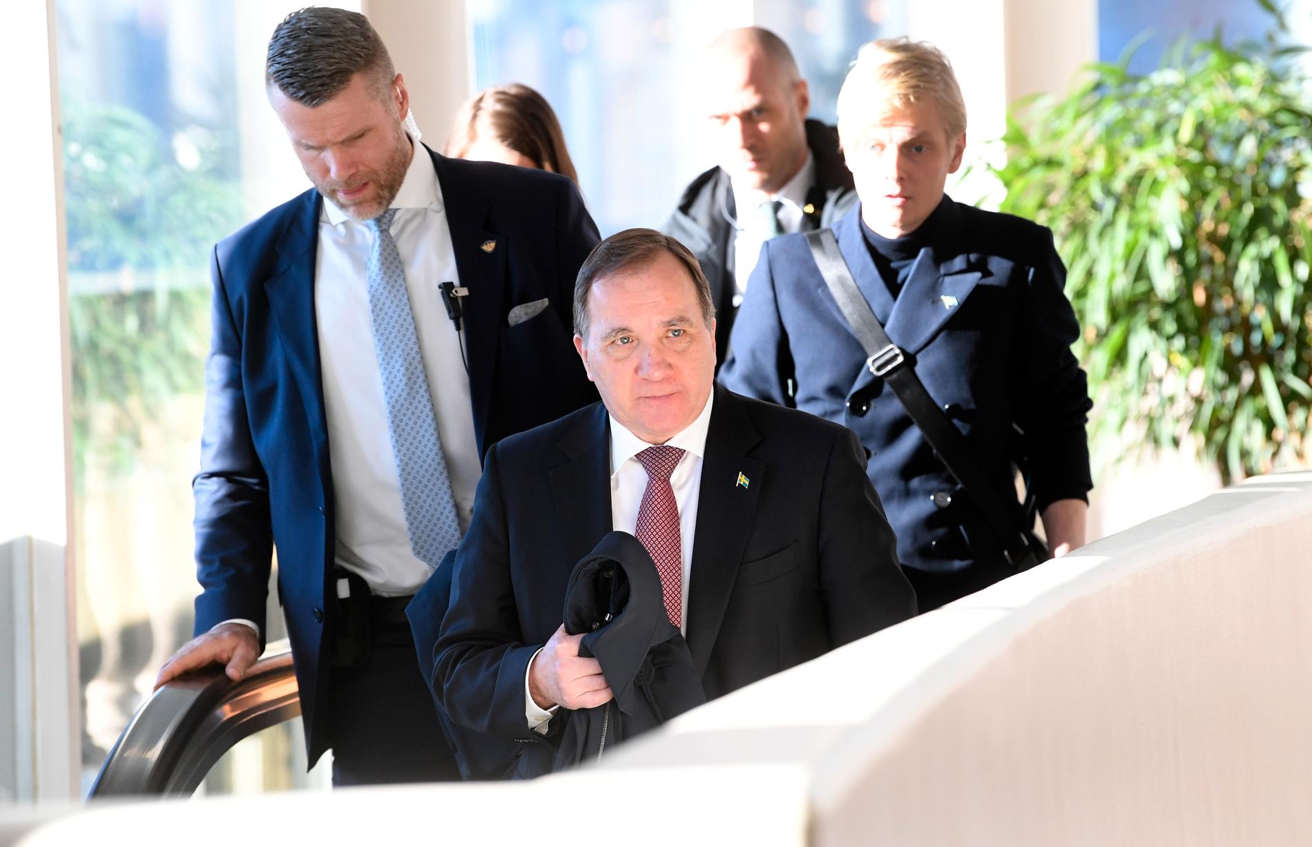 Statsminister Stefan Löfven (S) i riksdagen på torsdagen.