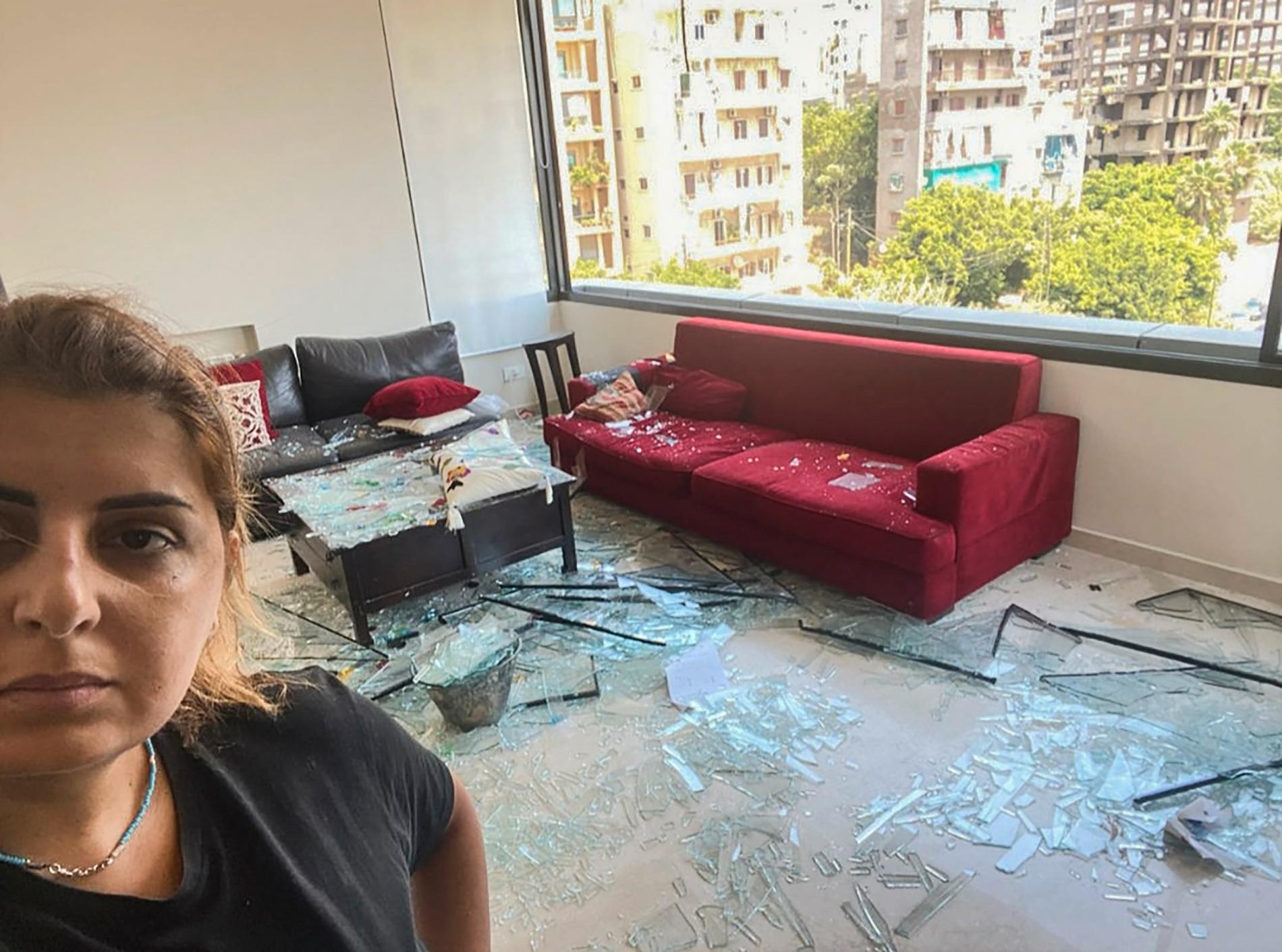 Aktivisten Jumanah Zabanehs hem förstördes delvis i explosionerna.