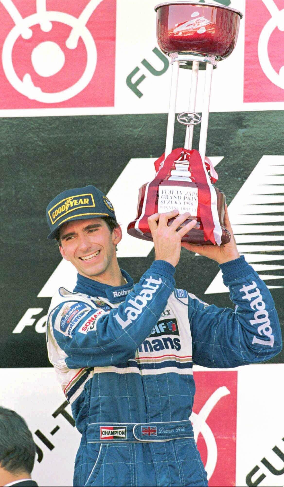 Damon Hill när han vann Japans GP 1996