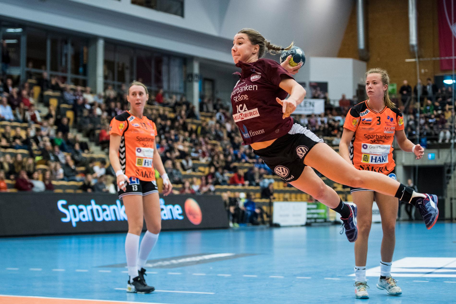 Lugis lagkapten Anna Lagerquist under kvällens match mot Kristianstad som Lugi vann med 27–23.