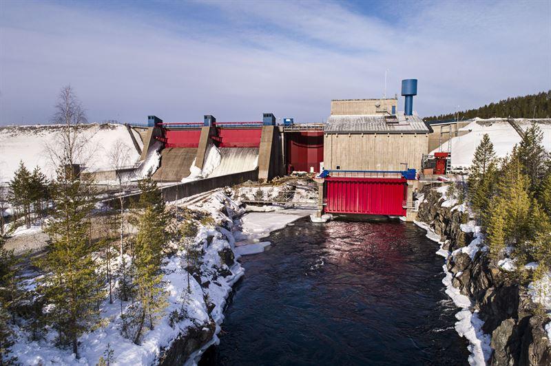 Rengård vattenkraftverk i Skellefteälven, en av Skellefteå Krafts anläggningar.