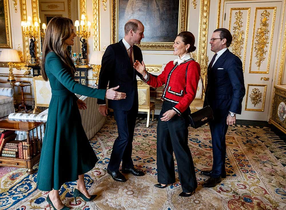 Kronprinsessan Victoria och prins Daniel träffade prinsparet William och Catherine på Windsor Castle. 