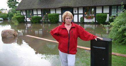 Catharina Frizdorf från Strövelstorp var en av alla skånska villaägaren som fick sina tomter förstörda under översvämningarna.