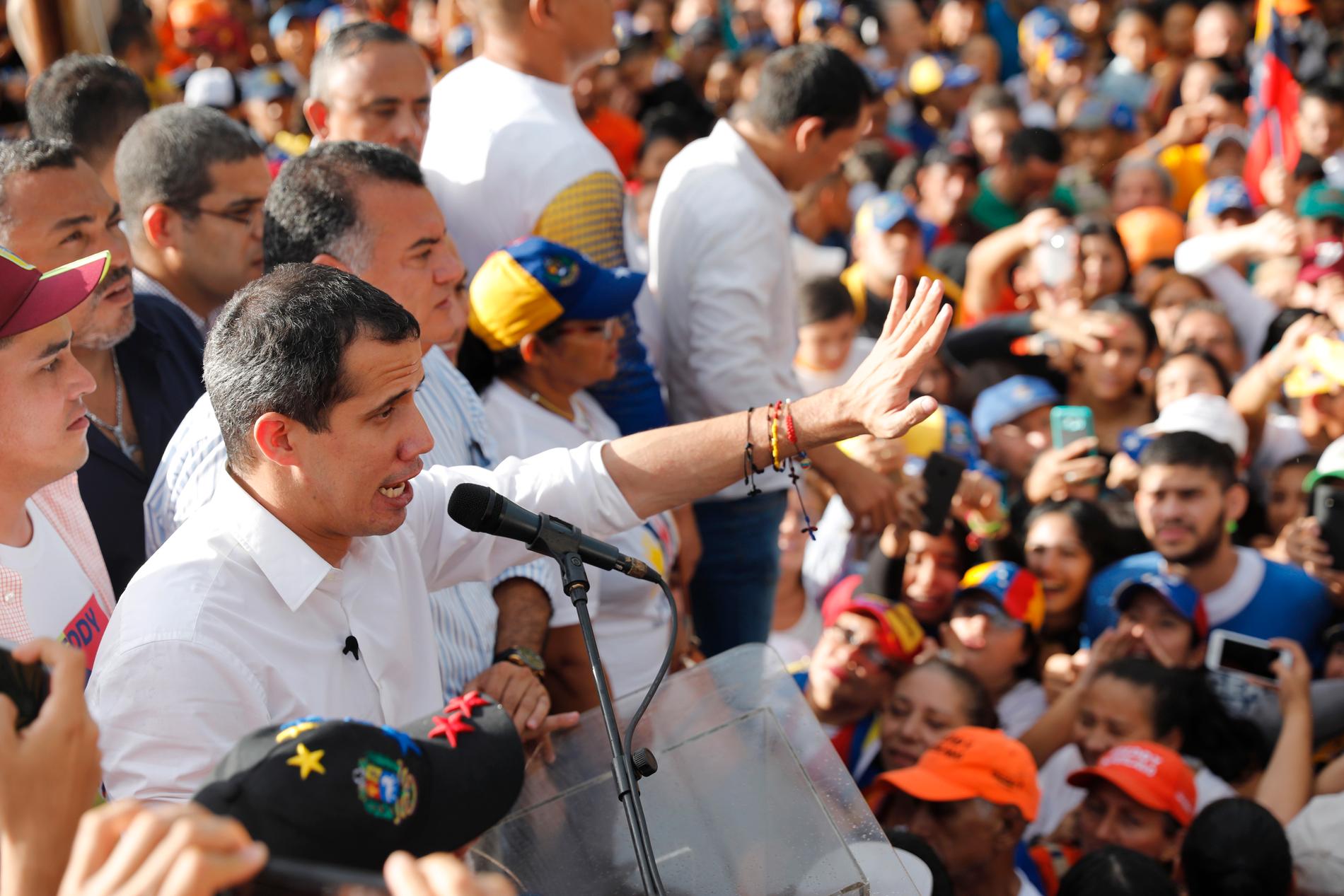 Den venezuelanska nationalförsamlingens ordförande, oppositionsledaren Juan Guaidó.