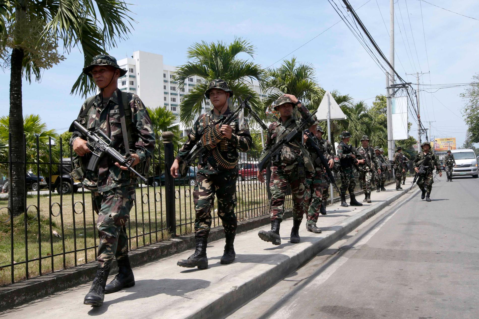 Soldater på patrull i Zamboanga. Arkivbild.