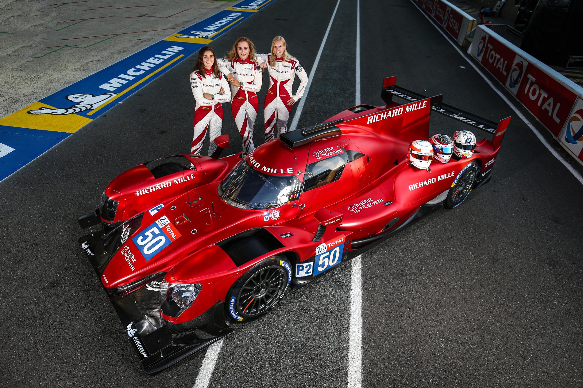 Tatiana Calderón, Beitske Visser och Sophia Flörsch skriver historia när de för första gången ställer upp i Le Mans 24-timmarslopp med ett team bestående enbart av kvinnor.