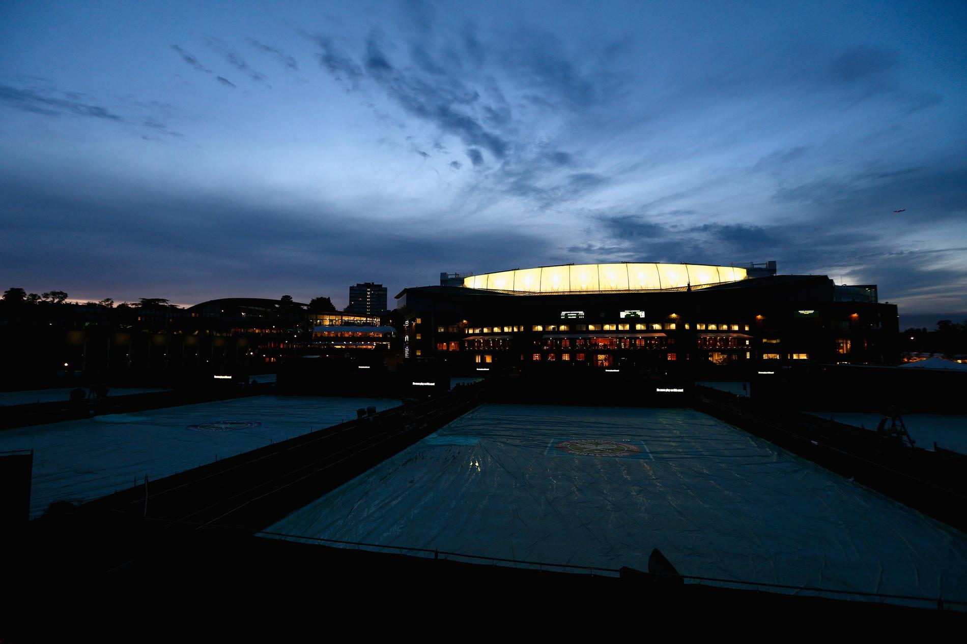 En vy över Wimbledons centrecourt.