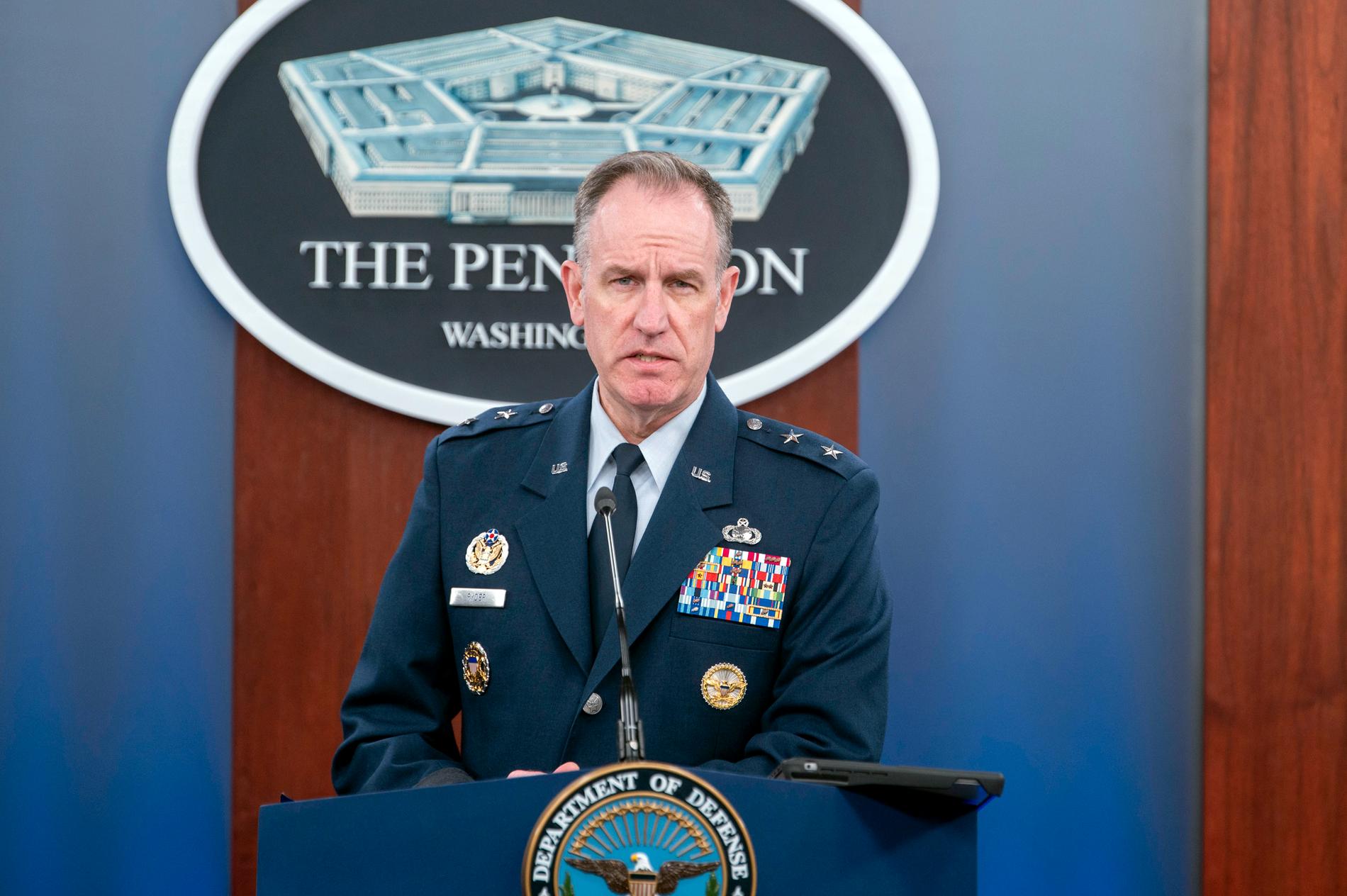 Pentagons pressekreterare, generalmajor Pat Ryder, under torsdagens pressträff.